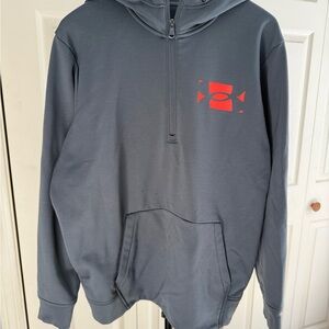 Under Armour LG Men's Zip-Up Gray Sweater with Red Accent